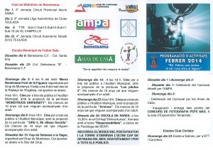 Programación Cultural y Actividades mes de Febrero