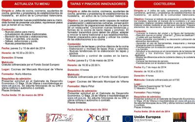 Cursos de Formación dirigida a trabajadores en activo del sector de hostelería en Villena