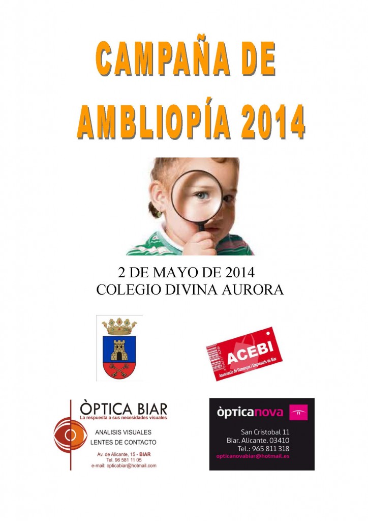 Cartel Campaña Ambliopía 2014