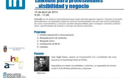 CAMBIO UBICACIÓN JORNADA LINKEDIN PARA PROFESIONALES EN SAX