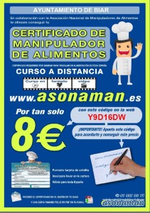 Cartel Curso de Manipulador de Alimentos Online 