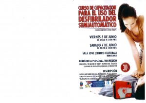 Cartel Curso de Capacitación para el uso del desfibrilador semiautomático