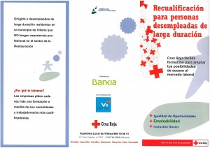 Cartel informativo del Curso de Servicio de Restaurante que impartirá la Asamblea Local de Cruz Roja de Villena