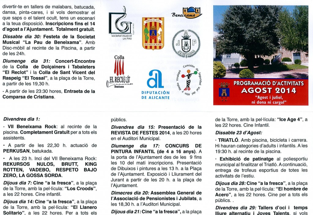 Programación Cultural mes de Agosto