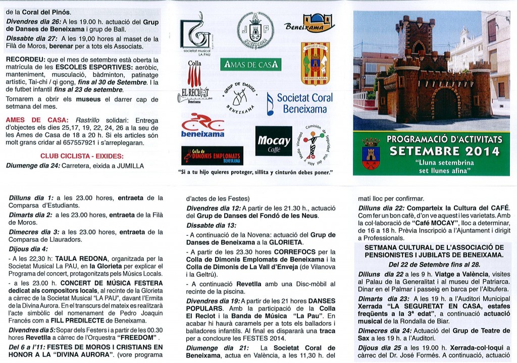 Programación cultural mes de septiembre