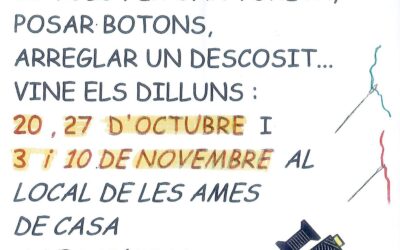 Información taller “Aprén a cosir” promovido por las Amas de Casa