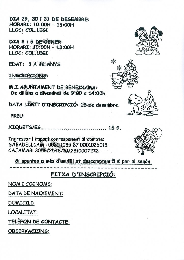 Ficha de inscripción Nadal de Jocs
