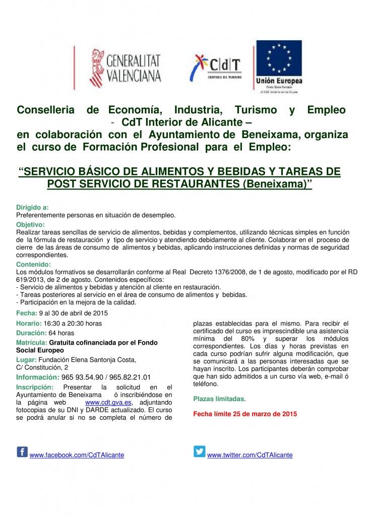 Cartel Curso Servicio  Básico