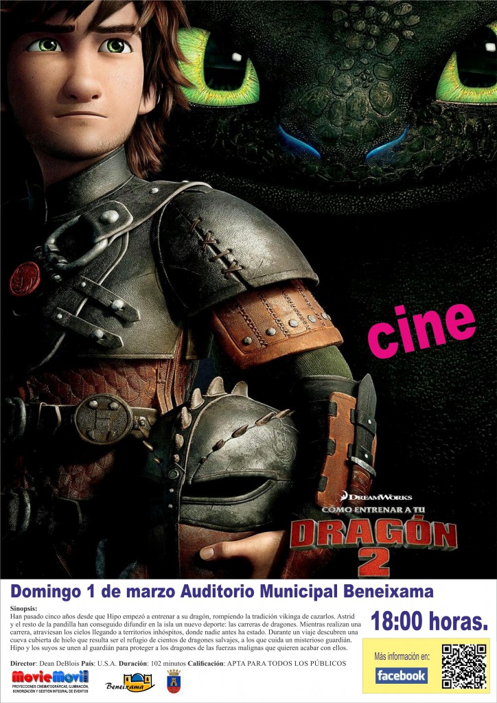 Cartel películoa "como entrenar a tu dragon 2"