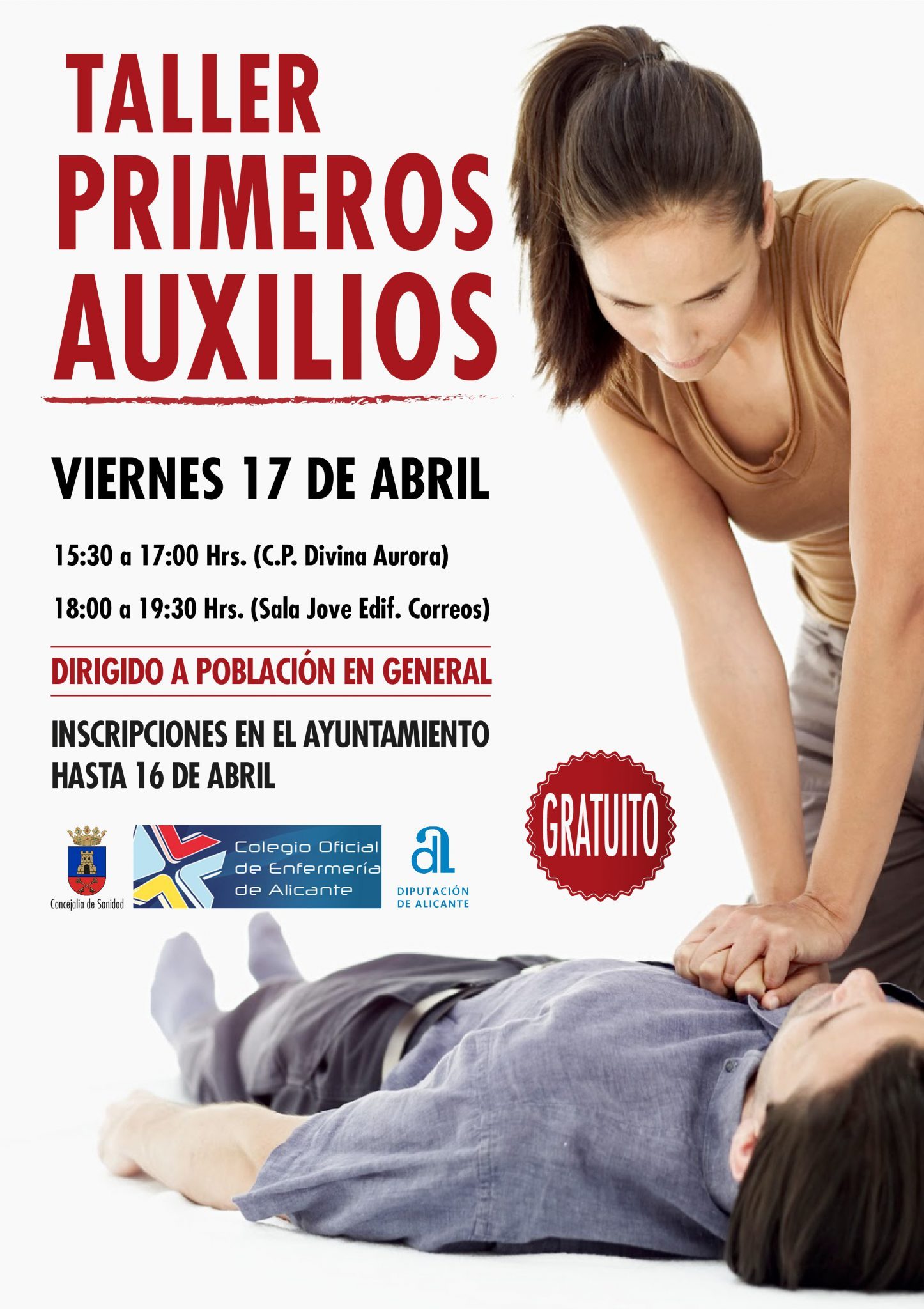 Taller gratuito de Primeros Auxilios dirigido a la población en general