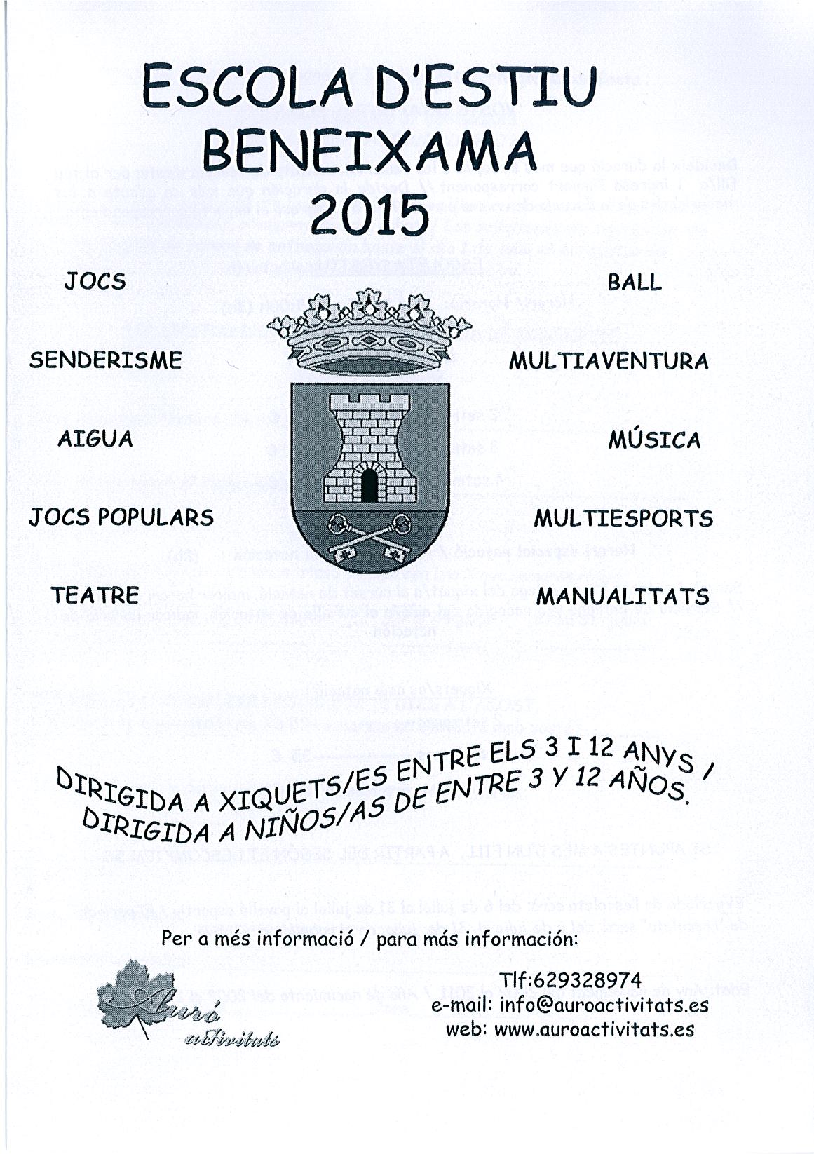 Escuela de Verano – Beneixama 2015