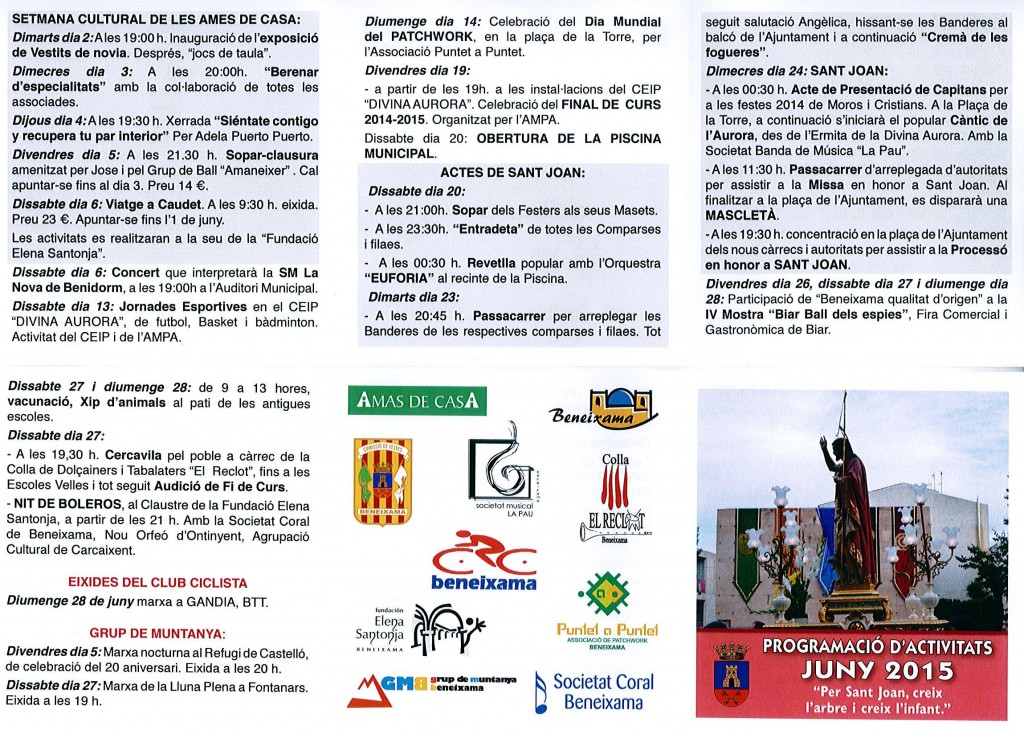 Programacin cultural mes de junio-retalla