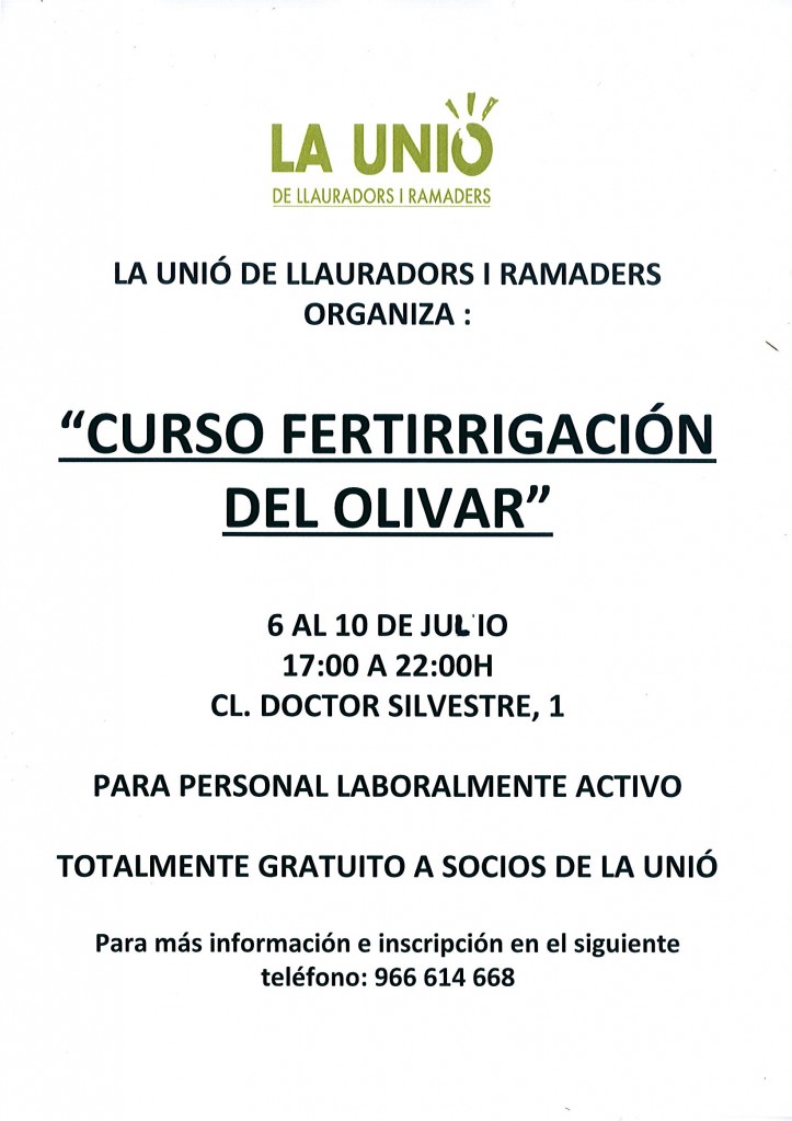 Curso de Fertirrigación del Olivar