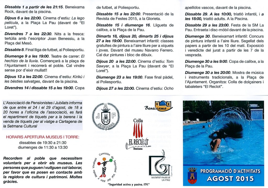 programacion cultural mes de agosto