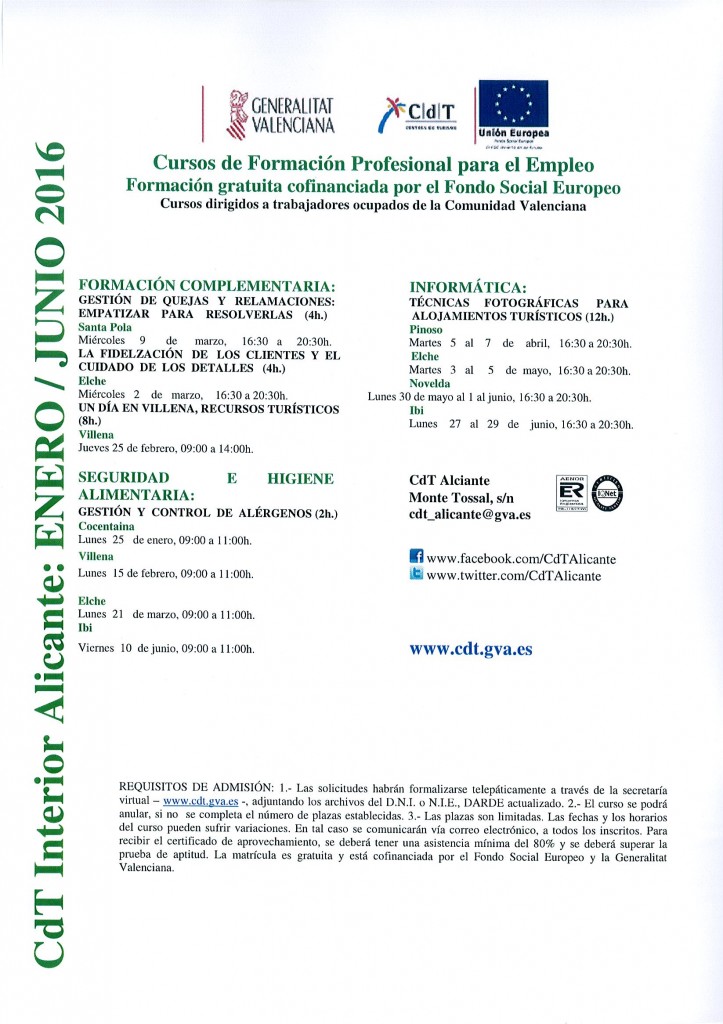 Programació formació contínua CdT 1 Semestre 2