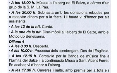Programa d’actes de la Festivitat de Sant Vicent Ferrer