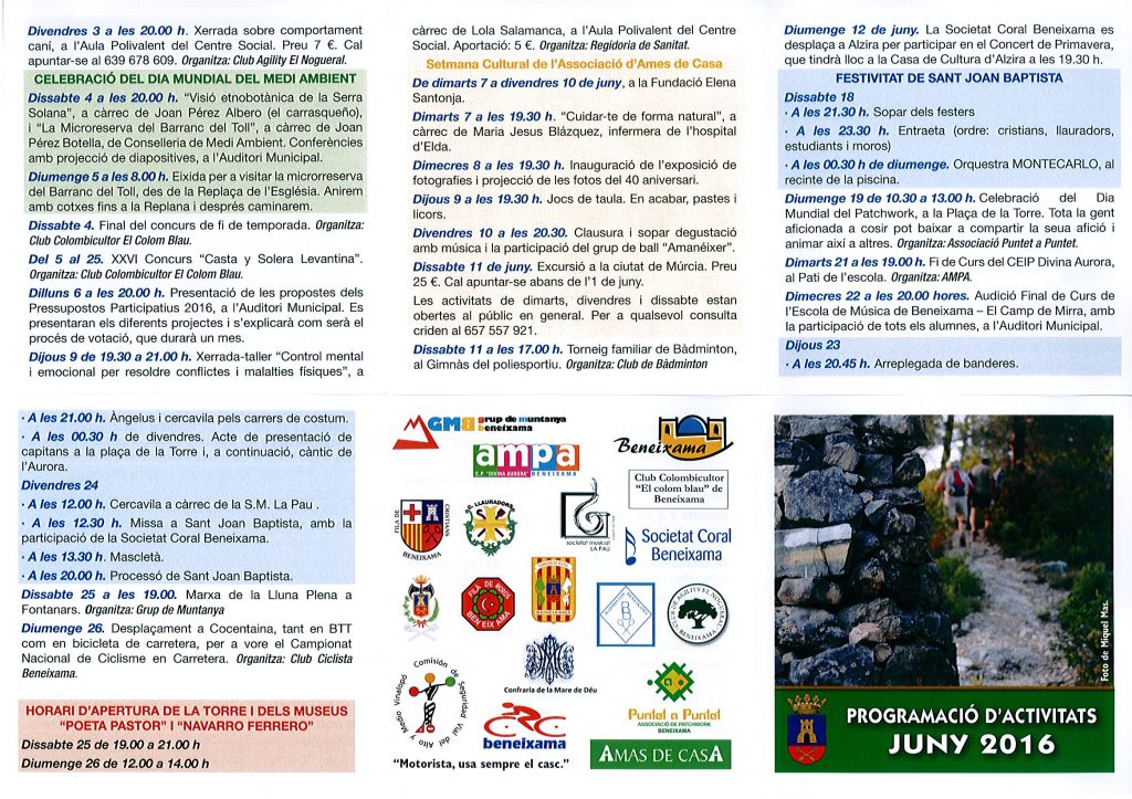programació activitats mes de juny