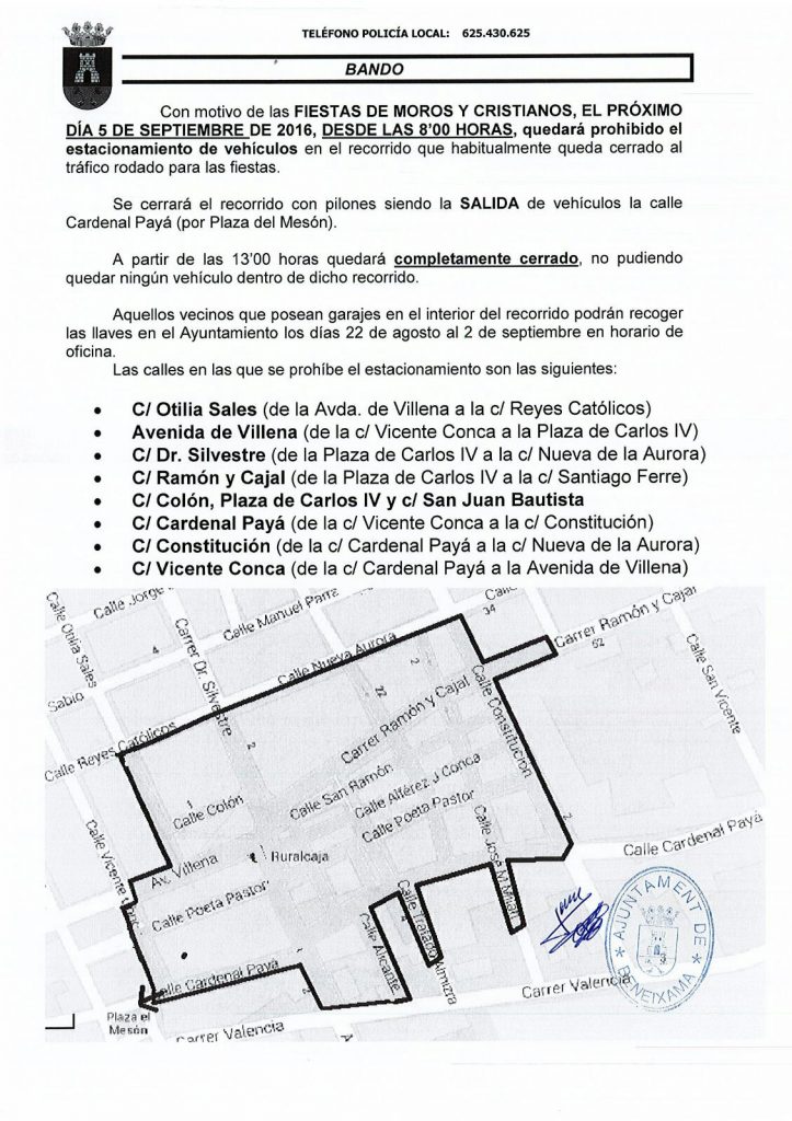 recorregut tallat per a festes