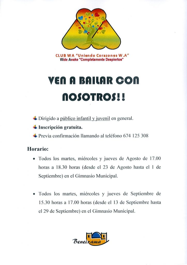 Cartel ven a Bailar con nosotros