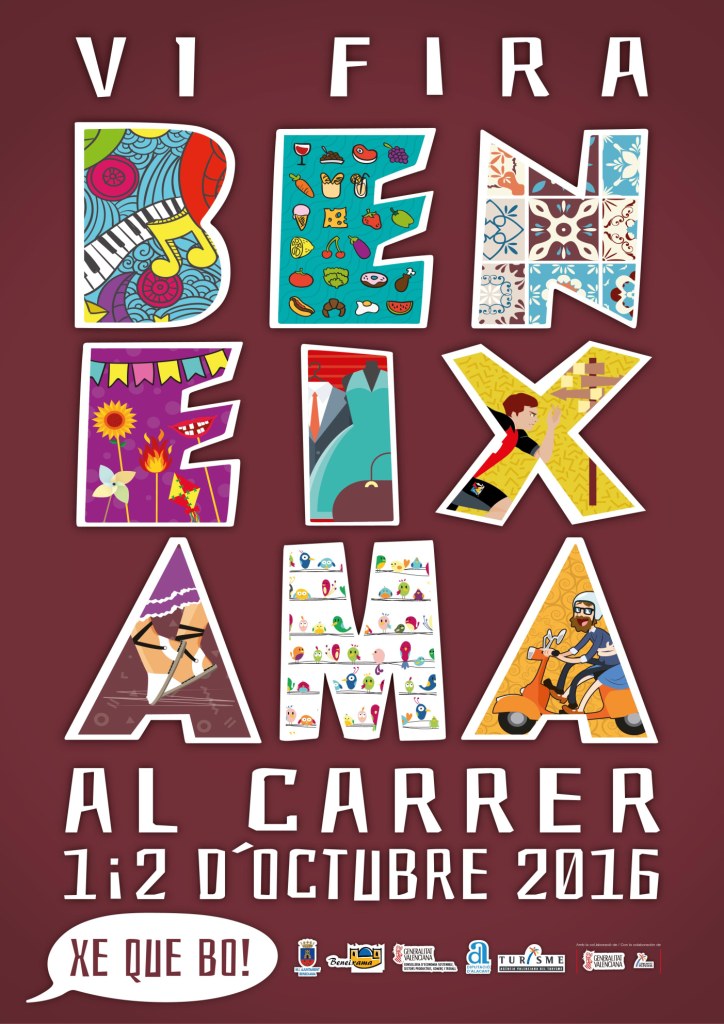 Bases cartell anunciador VII fira Beneixama al carre, xe que bo!