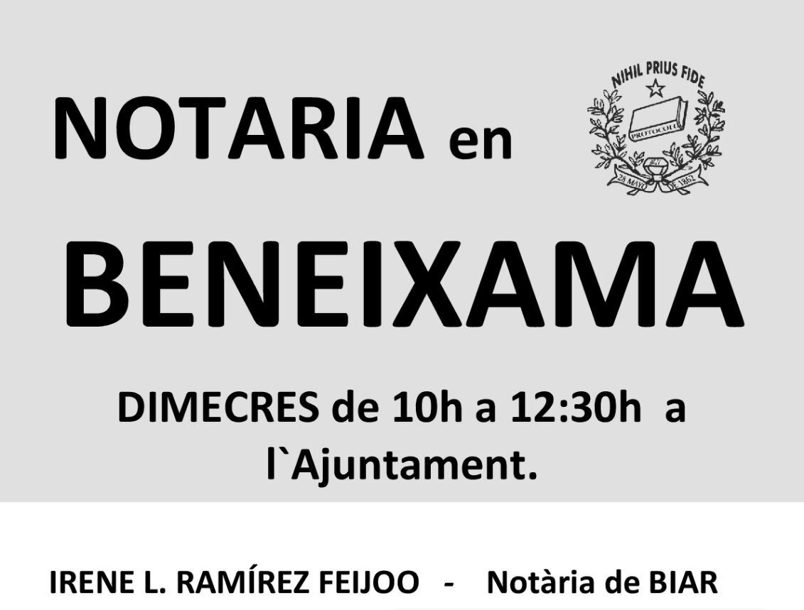 Horari de la Notària a Beneixama