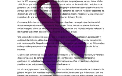 Manifiesto Dia Internacional Contra la Violencia de Género 2016