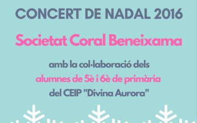 Diumenge 18 de desembre, Concert de Nadal de la Societat Coral de Beneixama
