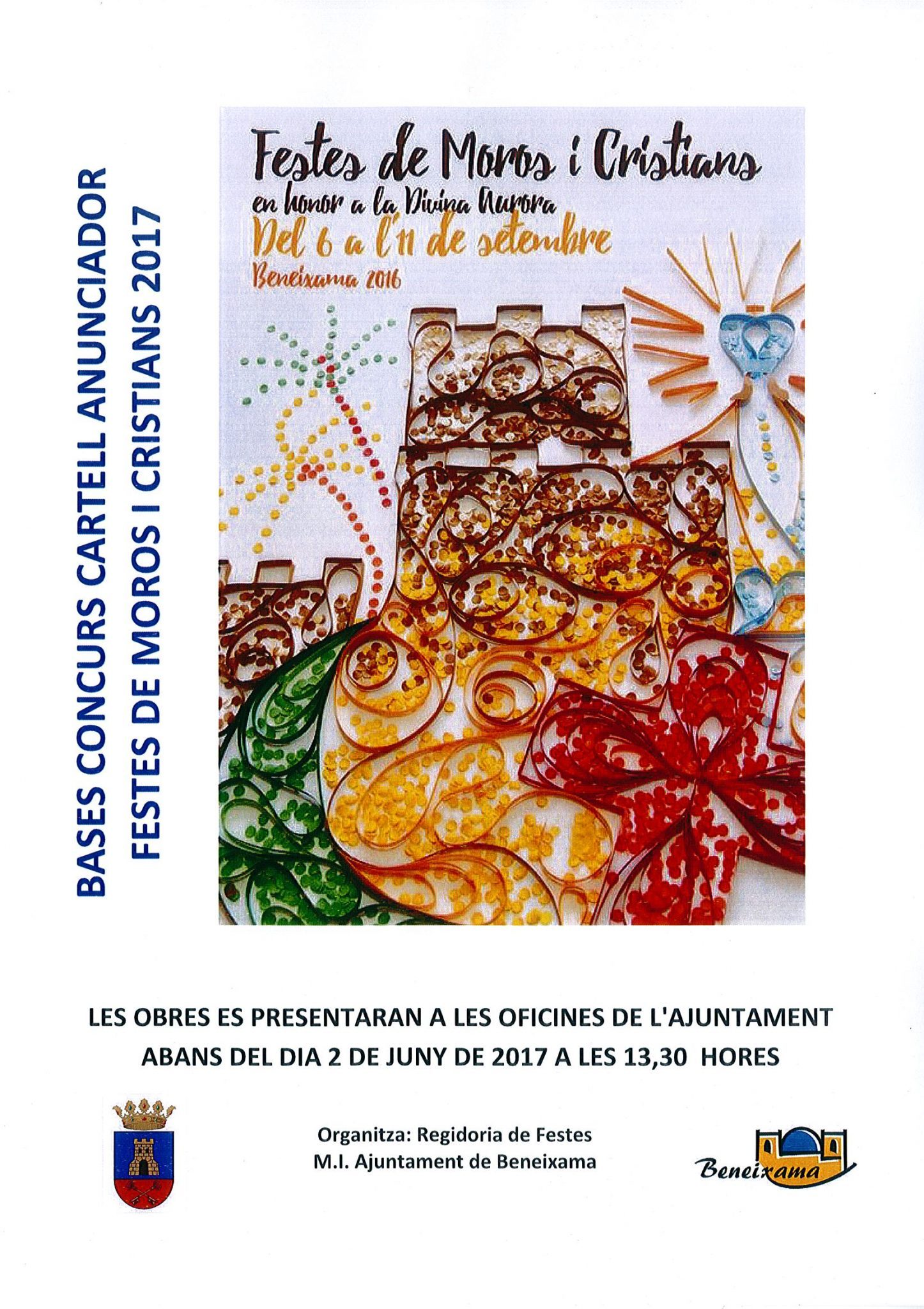Bases concurs cartell anunciador de la Revista de Festes de Moros i Cristians de Beneixama 2017
