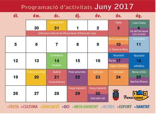 Programació d’Activitats mes de juny