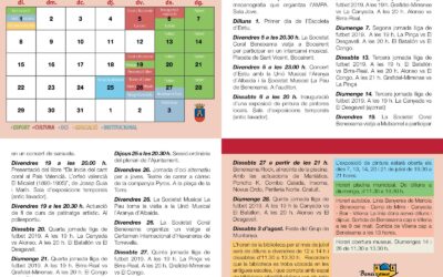 Programación de actividades julio 2019.