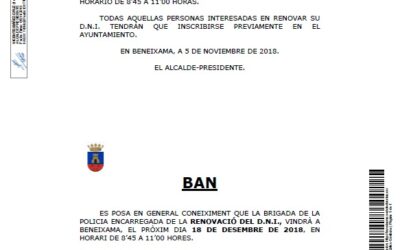 Renovació del DNI (18/desembre/2018)