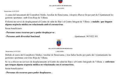 Servicio de desplazamiento al Centro de salud de Biar
