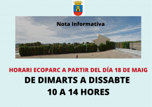 Horario Ecoparque a partir del día 18 de mayo