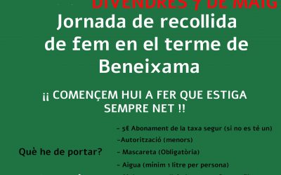 Proyecto medioambiental: Jornada de recogida de basura en el termino municipal de Beneixama.