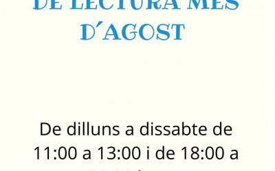 HORARIO AGENCIA DE LECTURA MES DE AGOSTO