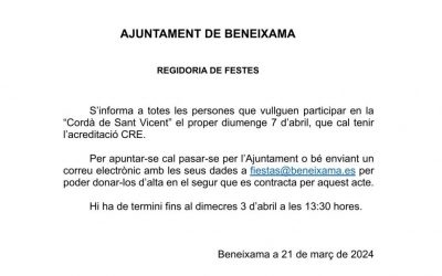 Cordà Sant Vicent 2024