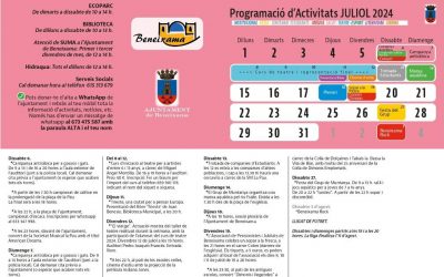 Programación de actividades Julio 2024