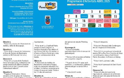 Programación cultural mes de abril
