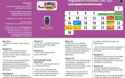 Programación de actividades del mes de junio de 2025